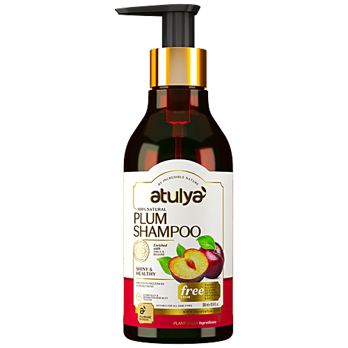 Atulya Plum Shampoo - With Amla & Brahmi, Prevents Frizziness, Strengthens, 300 ml  