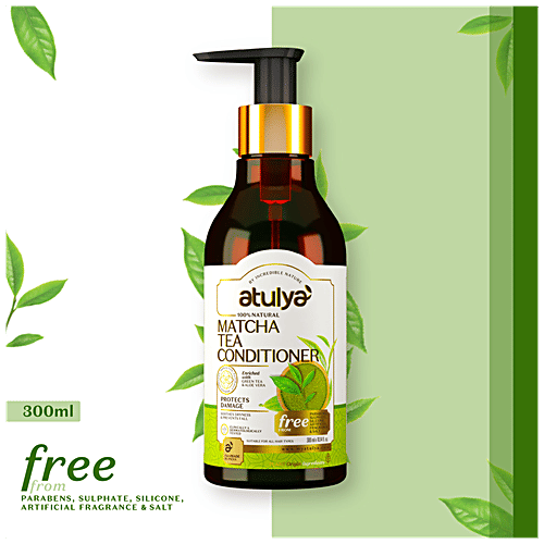 Atulya Matcha Tea Conditioner - With Aloe Vera, Protects Damage, Soothes Dryness, 300 ml