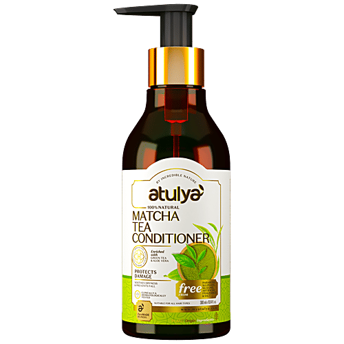 Atulya Matcha Tea Conditioner - With Aloe Vera, Protects Damage, Soothes Dryness, 300 ml