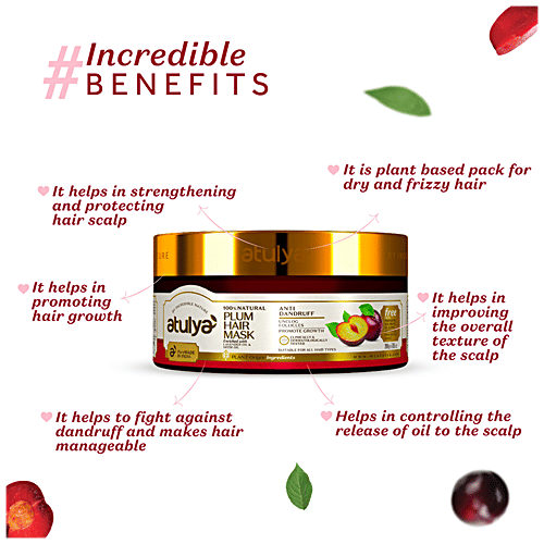 Atulya Plum Hair Mask - With Neem Oil, Anti Dandruff, Promotes Growth, 200 g  