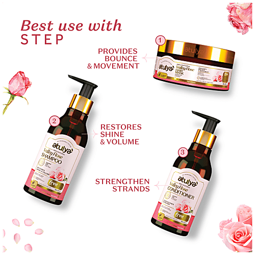 Atulya Valley Rose Hair Mask - With Shikakai, Provides Bounc Movement, Combats Breakage, 200 g  