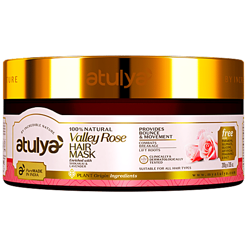 Atulya Valley Rose Hair Mask - With Shikakai, Provides Bounc Movement, Combats Breakage, 200 g  