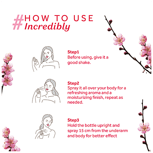 Atulya Plum Blossom Body Mist - With Aloe Vera, Wheat Germ, Calms Senses, Uplifts Mood, 150 ml  