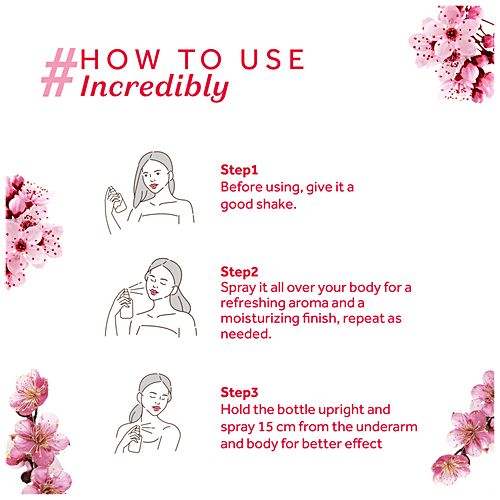 Atulya Japanese Cherry Blossom Body Mist - With Wheat Germ, Aloe Vera, Refreshes Mood, 150 ml  