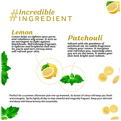 Atulya Lemon & Patchauli Body Mist - With Neem, Vitamin E, Relieves Stress, Uplift Spirit, 150 ml  