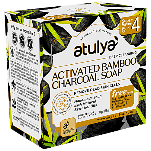 Buy ATULYA Deep Cleansing Activated Bamboo Charcoal Soap Removes Dead