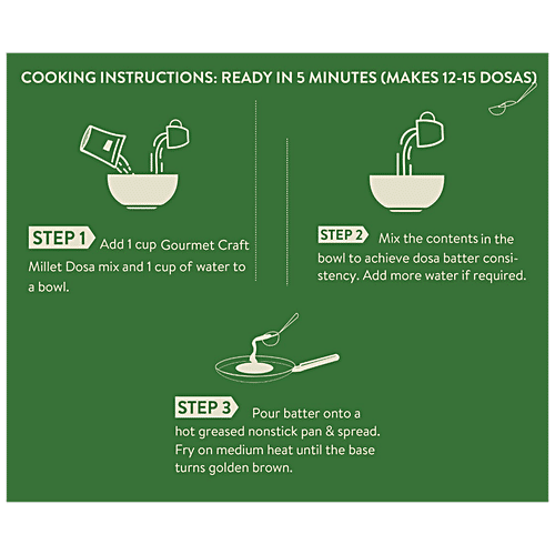 Gourmet Craft Instant Millet Dosa Mix - Rich In Protein & Iron, Healthy, No Added Sugar, 250 g  