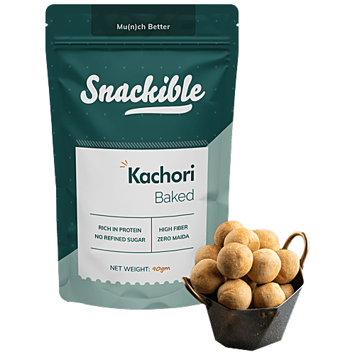 Snackible Baked Kachori - Rich In Protein, High Fibre, No Refined Sugar, Zero Maida, 90 g