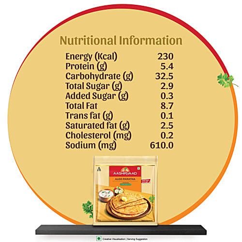 Aashirvaad Ready To Cook Aloo Paratha, Delicious Frozen, 400 g (4 pcs) No Added Preservatives
