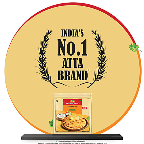 Aashirvaad Ready To Cook Aloo Paratha, Delicious Frozen, 400 g (4 pcs) No Added Preservatives