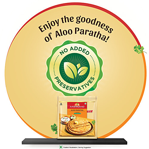 Aashirvaad Ready To Cook Aloo Paratha, Delicious Frozen, 400 g (4 pcs) No Added Preservatives