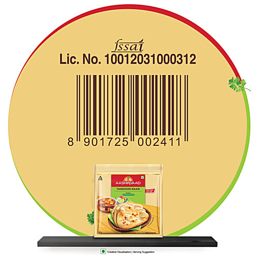 Aashirvaad Ready To Cook Tandoori Naan, Delicious Frozen, 400 g (5 pcs) No Added Preservatives