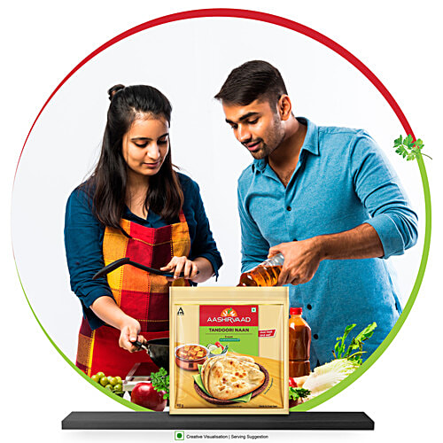 Aashirvaad Ready To Cook Tandoori Naan, Delicious Frozen, 400 g (5 pcs) No Added Preservatives