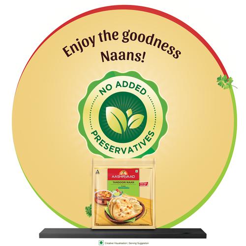 Aashirvaad Tandoori Naan - Ready To Cook, No Added Preservatives, Easy To Prepare Delicious Frozen, 400 g (5 pcs) 