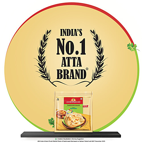 Aashirvaad Ready To Cook Tandoori Naan, Delicious Frozen, 400 g (5 pcs) No Added Preservatives