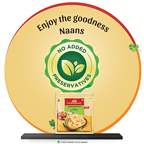 Aashirvaad Ready To Cook Tandoori Naan, Delicious Frozen, 400 g (5 pcs) No Added Preservatives