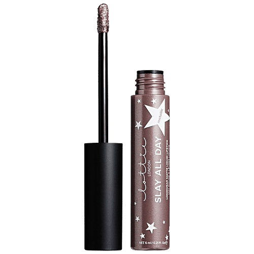 Lottie London Slay All Day - Matte Metallic Liquid Lipstick, Highly Pigmented, Longlasting Stay, 6 ml Glow Up 