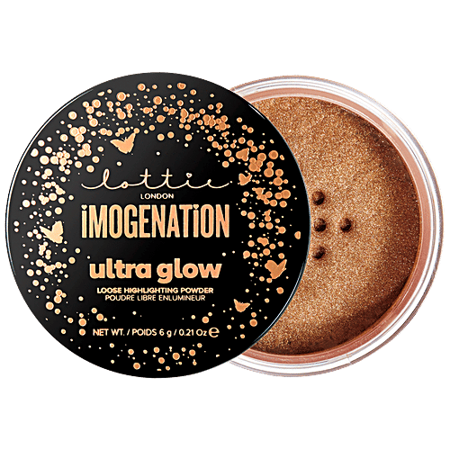 Lottie London Imogenation - Ultra Glow Loose Highlighting Powder, Highly Pigmented, Stays Long, 6 g Loyalty 