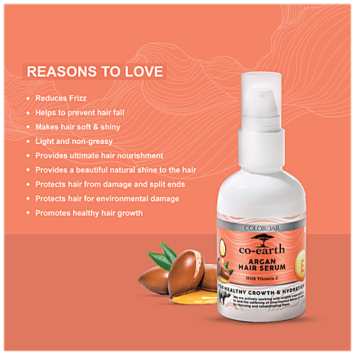 Buy ColorBar CoEarth Argan Hair Serum With Vitamin E, For Healthy Growth & Hydration Online