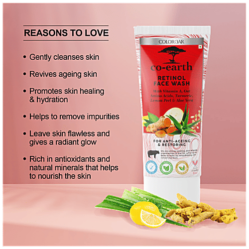 ColorBar Co-Earth Retinol Face Wash - For Anti-Ageing & Restoring, 100 ml  