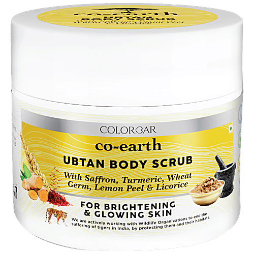 ColorBar Co-Earth Ubtan Body Scrub - For Brightening & Glowing Skin, 200 g  