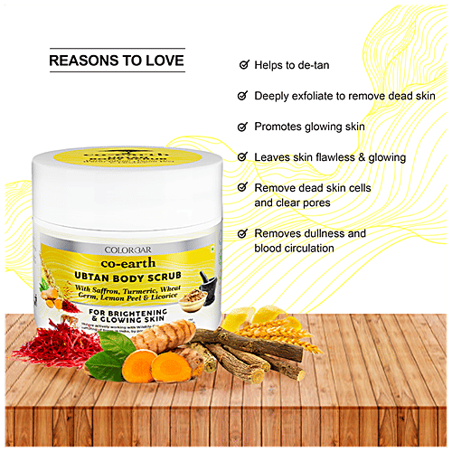 ColorBar Co-Earth Ubtan Body Scrub - For Brightening & Glowing Skin, 200 g  