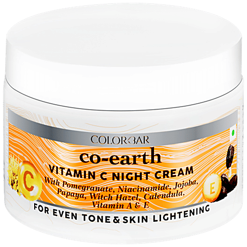 ColorBar Co-Earth Vitamin C Night Cream - For Even Tone & Skin Lightening, 50 g