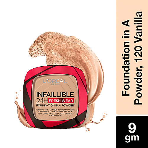 L'Oreal Paris Infallible 24H Fresh Wear Foundation Powder, 9 g 120 Vanilla