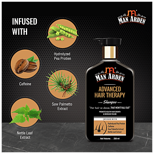 Man Arden Advanced Hair Therapy Shampoo - With Pea Protein, Caffeine, Promote Growth, 250 ml  