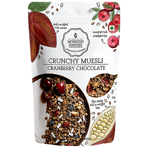 Buy Monsoon Harvest Crunchy Muesli Cranberry Chocolate, Rich In