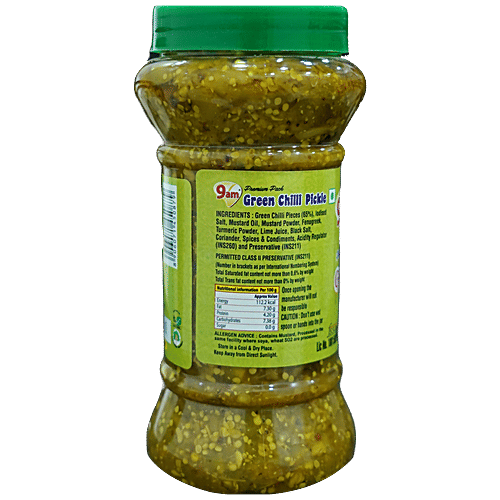 Buy 9 AM Green Chilli Pickle Spicy & Hot Online at Best Price of Rs