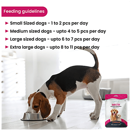 Wiggles.in Barkstix Dog Treats For Training Adult Puppies - Soft Chew Stick Hip, Skin & Coat, Chicken & Strawberry, 400 g