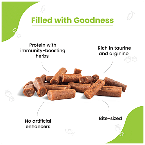 Wiggles.in Kittystix Cat Treats For Kittens Kitty Soft - Tasty Training Snacks, Heart Health, Chicken & Herbs, 280 g  