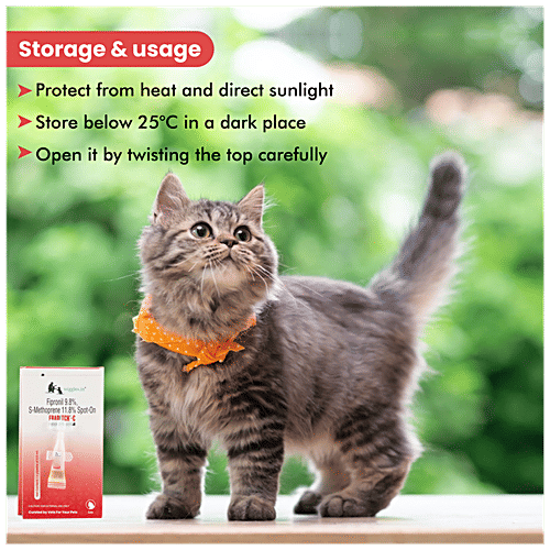 Wiggles.in Eraditch Spot On For Cats Fleas Ticks Remover Treatment Drops - Over 3 Months, 0.5 ml