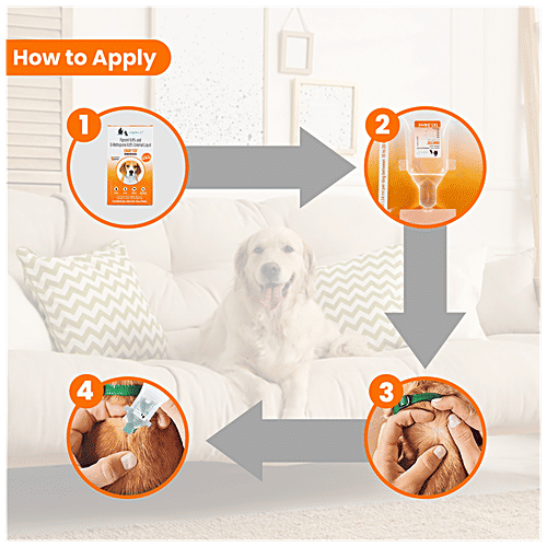 Wiggles.in Eraditch Spot On For Dogs Fleas Ticks Remover Treatment Drops - 10 Kg To 20 Kg, 1.34 ml