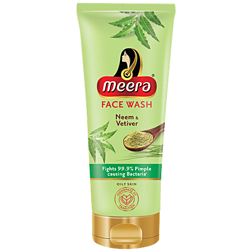 Buy Meera Neem & Vetiver Face Wash For Clear & Moisturised Skin, Oily Skin, Kills 99 Pimple