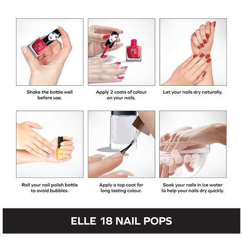 Buy Elle 18 Nail Pops - Instant Dry Formula, One Swipe Colour Online at  Best Price of Rs  - bigbasket