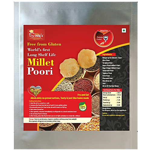 Buy SOMEYS KITCHEN PVT LTD Millet Poori Long Shelf Life, Fry & Eat