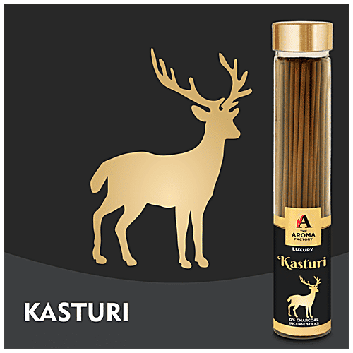 The Aroma Factory Incense Sticks/Agarbatti - Luxury Kasturi, 0% Charcoal, Aromatic, 100 g Bottle