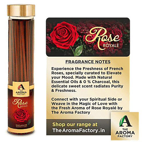 The Aroma Factory Incense Sticks/Agarbatti - With Jute Bag & Stand, Chandan, Rose, Gugal, Loban, Lavender, 100 g (Pack of 5) 