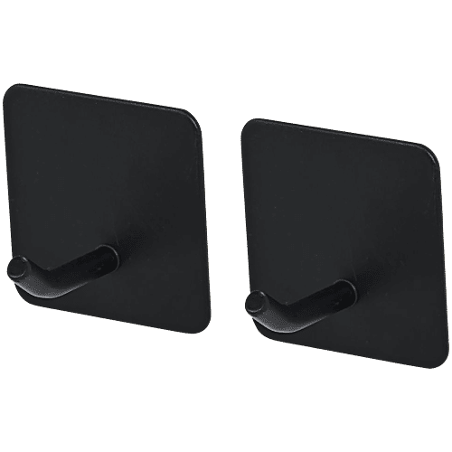 bb home Stainless Steel Spray Square Adhesive Hook Set - Strong Grip, Max. Load 2.0 kg, 2 pcs  