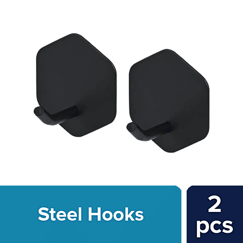 bb home Stainless Steel Spray Hexagon Adhesive Hook Set - Strong Grip, Max. Load 2.0 kg, 2 pcs  