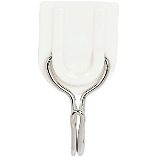 bb home Plastic & Stainless Steel Classic Adhesive Hook Set - Strong Grip, Max. Load 1.0 kg, Small, 6 pcs  