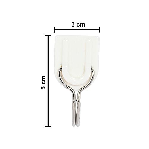 bb home Plastic & Stainless Steel Classic Adhesive Hook Set - Strong Grip, Max. Load 1.0 kg, Small, 6 pcs  