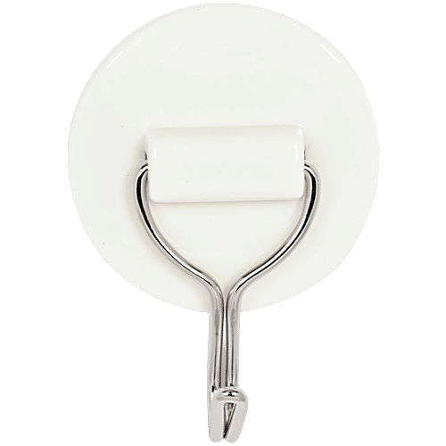 bb home Plastic & Stainless Steel Round Adhesive Hook Set - Strong Grip, Max. Load 2.0 kg, 3 pcs  