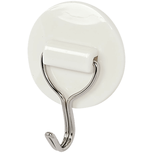 bb home Plastic & Stainless Steel Round Adhesive Hook Set - Strong Grip, Max. Load 2.0 kg, 3 pcs  