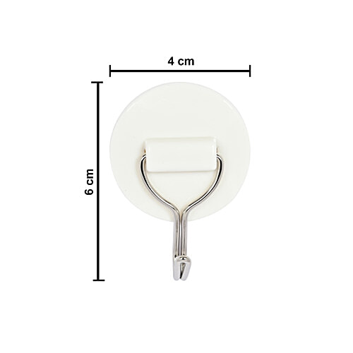 bb home Plastic & Stainless Steel Round Adhesive Hook Set - Strong Grip, Max. Load 2.0 kg, 3 pcs  
