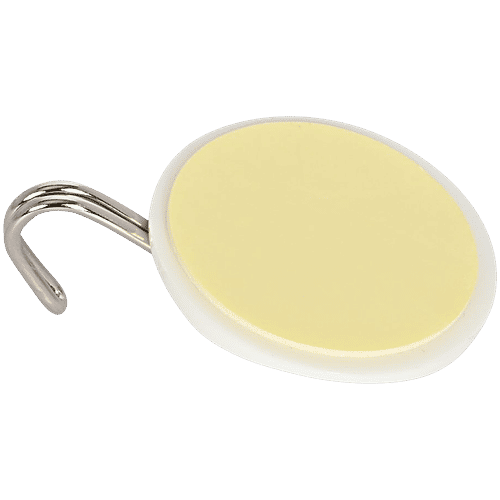 bb home Plastic & Stainless Steel Round Adhesive Hook Set - Strong Grip, Max. Load 2.0 kg, 3 pcs  