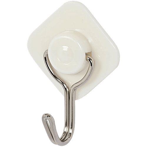 bb home Plastic & Stainless Steel Diamond Adhesive Hook Set - Strong Grip, Max. Load 0.5 kg, 4 pcs  