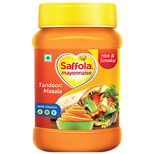Saffola Mayonnaise - Tandoori Masala, Hot & Smoky flavour, Eggless, 250 g  